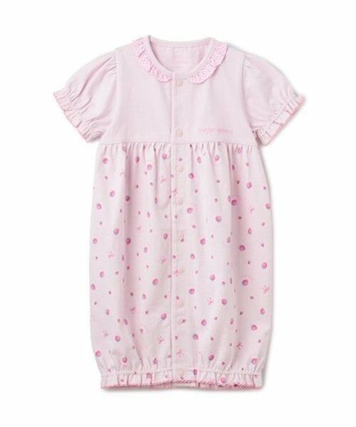 mezzo piano / メゾピアノ ロンパース | いちご柄　半袖2wayオール | 詳細1