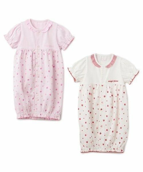 mezzo piano / メゾピアノ ロンパース | いちご柄　半袖2wayオール | 詳細10