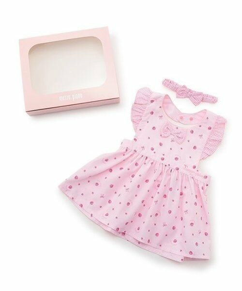 mezzo piano / メゾピアノ スタイ・ビブ | 【BOX付】いちご柄エプロン＆ヘアバンドセット | 詳細1