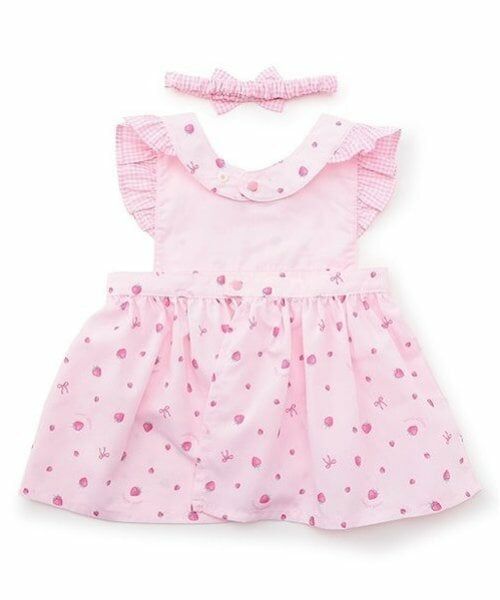 mezzo piano / メゾピアノ スタイ・ビブ | 【BOX付】いちご柄エプロン＆ヘアバンドセット | 詳細2