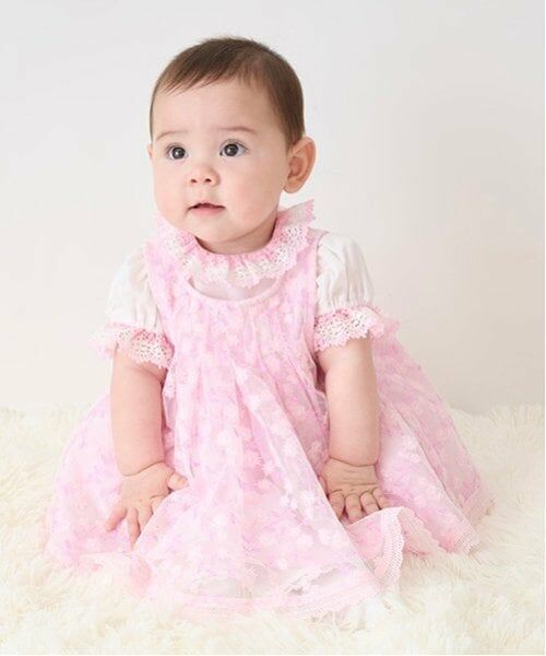 mezzo piano / メゾピアノ ベビー・キッズウエア | ミモザレース　3点セット（ピンク）