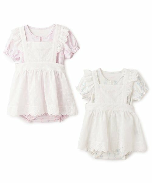 mezzo piano / メゾピアノ ロンパース | 半袖ロンパース＆レースエプロンスカートセット | 詳細12