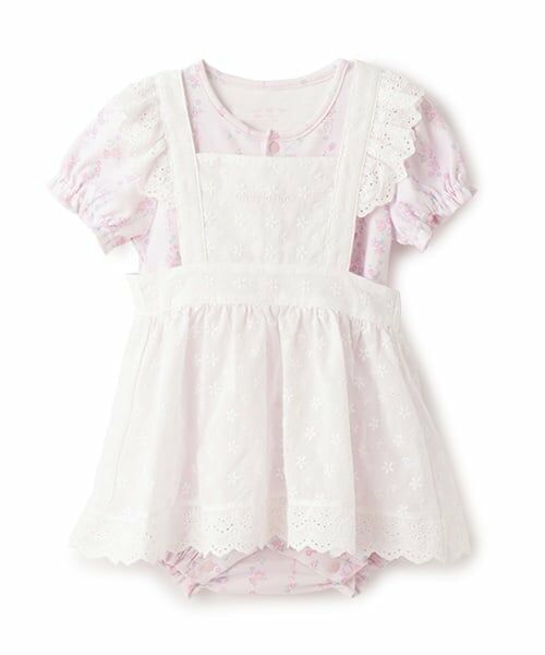 mezzo piano / メゾピアノ ロンパース | 半袖ロンパース＆レースエプロンスカートセット | 詳細13