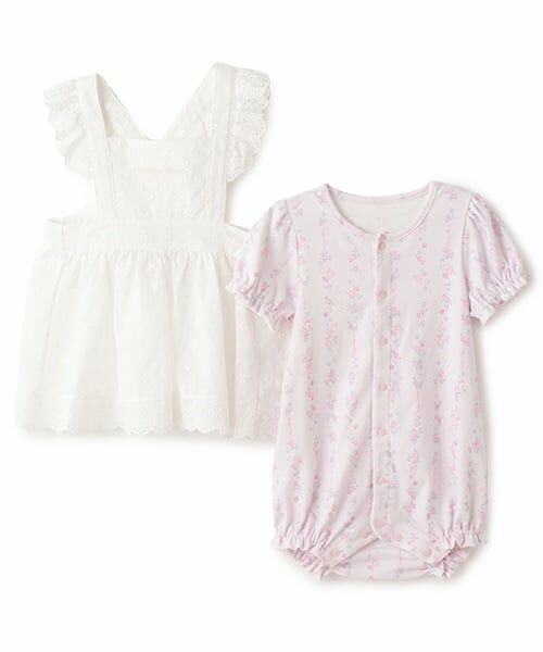 mezzo piano / メゾピアノ ロンパース | 半袖ロンパース＆レースエプロンスカートセット | 詳細2