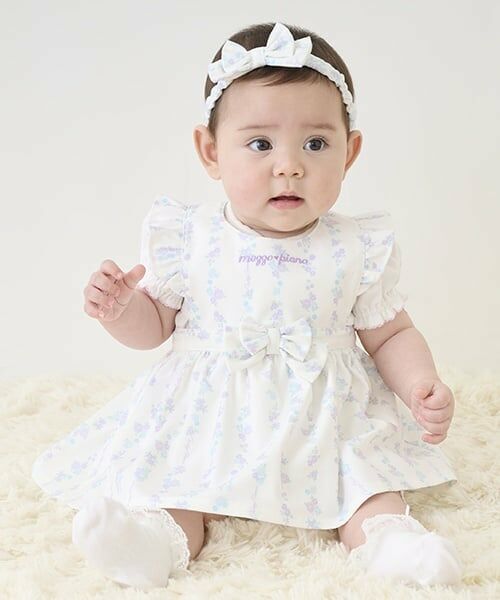 mezzo piano / メゾピアノ ロンパース | タックリボン半袖2wayオール | 詳細12