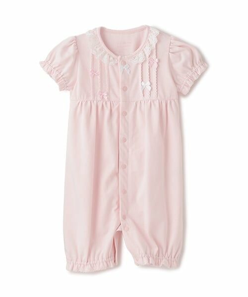 mezzo piano / メゾピアノ ロンパース | タックリボン半袖2wayオール | 詳細2