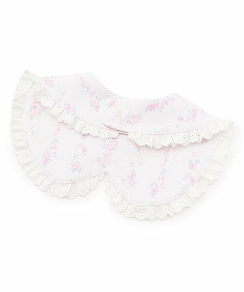 mezzo piano / メゾピアノ スタイ・ビブ | ストライプ花柄　衿風スタイ | 詳細1