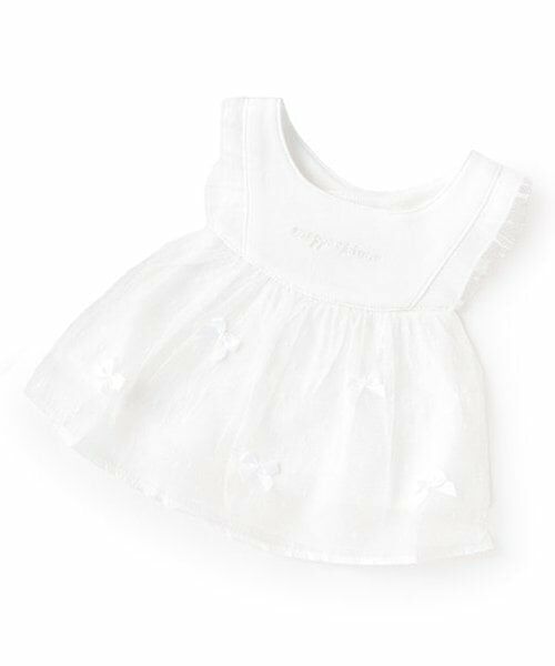 mezzo piano / メゾピアノ スタイ・ビブ | リボンフリルスタイ（オフ ホワイト）