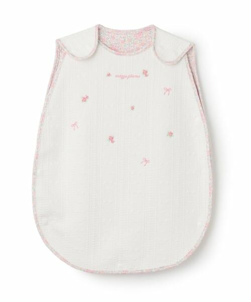 mezzo piano / メゾピアノ ベビー・キッズウエア | フクレジャガードバラ刺しゅう　スリーパー（アイボリー）