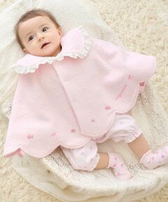 mezzo piano / メゾピアノ ベビー・キッズウエア | リバーシブル　フクレジャガード・バラ刺しゅうケープ