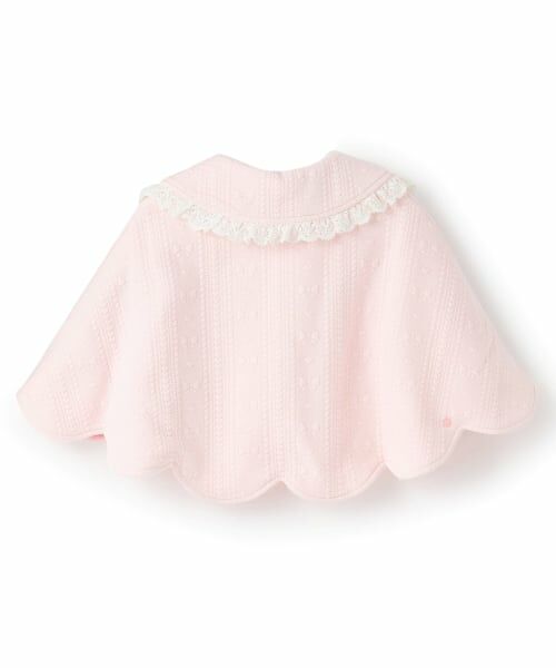 mezzo piano / メゾピアノ ベビー・キッズウエア | リバーシブル　フクレジャガード・バラ刺しゅうケープ | 詳細1