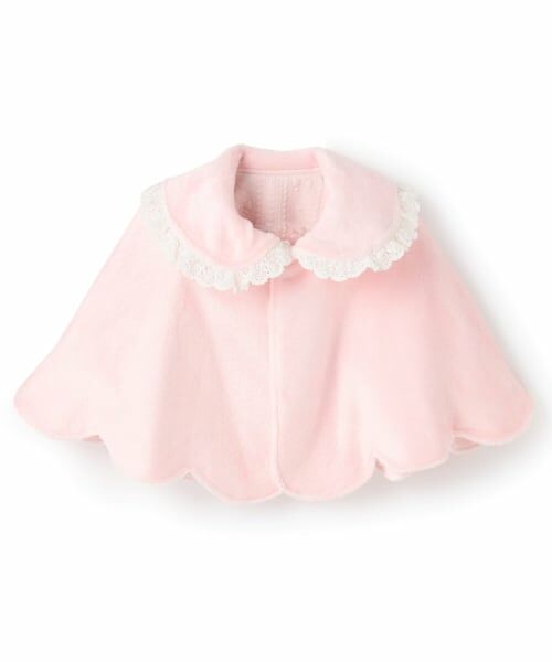 mezzo piano / メゾピアノ ベビー・キッズウエア | リバーシブル　フクレジャガード・バラ刺しゅうケープ | 詳細3