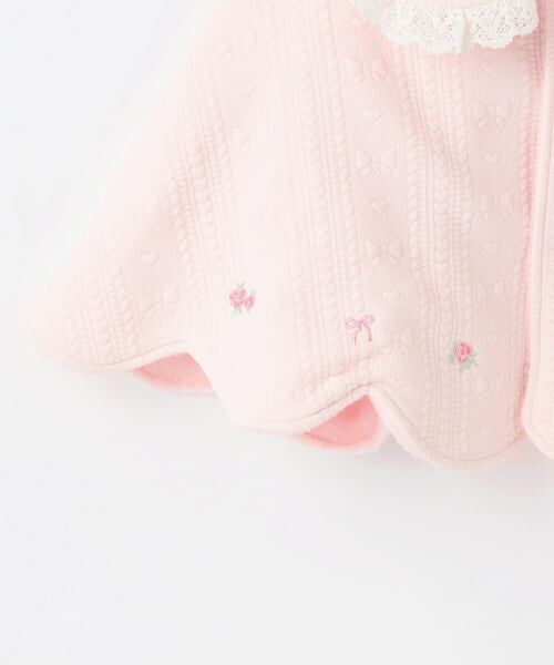 mezzo piano / メゾピアノ ベビー・キッズウエア | リバーシブル　フクレジャガード・バラ刺しゅうケープ | 詳細8