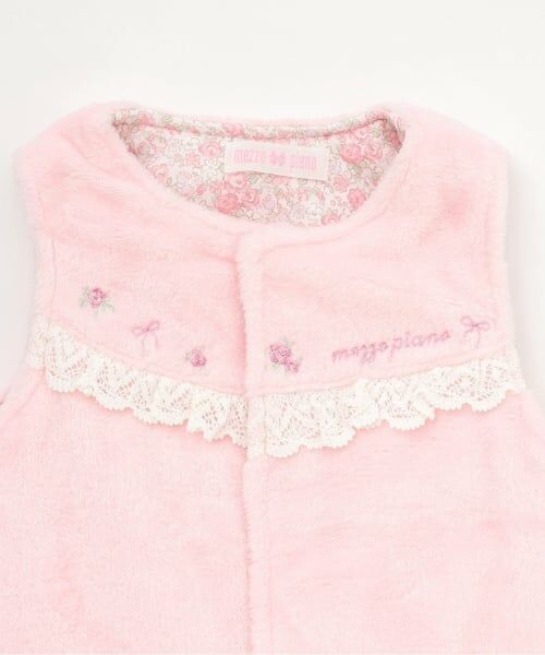mezzo piano / メゾピアノ ベビー・キッズウエア | バラ刺しゅう　ボアベスト | 詳細2