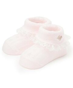 mezzo piano / メゾピアノ ベビー・キッズウエア | レースロゴ刺しゅうソックス