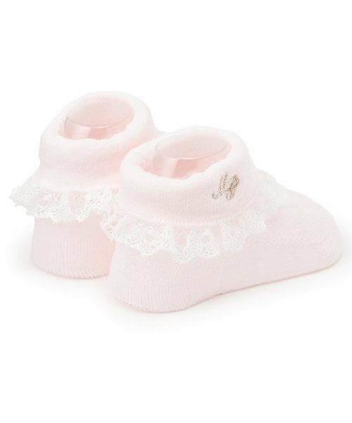mezzo piano / メゾピアノ ベビー・キッズウエア | レースロゴ刺しゅうソックス | 詳細1