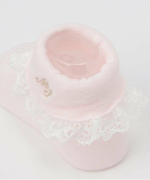 mezzo piano / メゾピアノ ベビー・キッズウエア | レースロゴ刺しゅうソックス | 詳細2