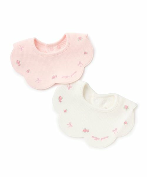 mezzo piano / メゾピアノ スタイ・ビブ | バラ刺繍　スカラップスタイ | 詳細4