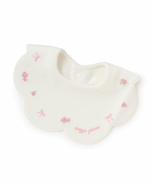 mezzo piano / メゾピアノ スタイ・ビブ | バラ刺繍　スカラップスタイ | 詳細6