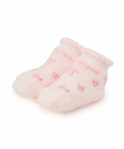 mezzo piano / メゾピアノ ベビー・キッズウエア | バラ柄　ソックス（ライト ピンク）