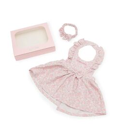 mezzo piano / メゾピアノ スタイ・ビブ | 【BOX付】リトルフラワー柄エプロン＆ヘアバンドセット