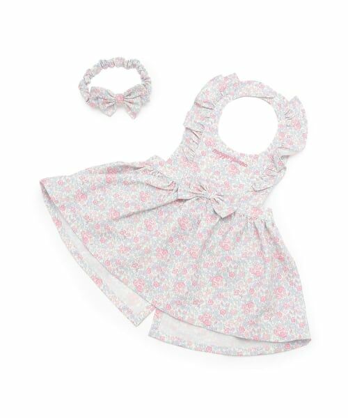 mezzo piano / メゾピアノ スタイ・ビブ | 【BOX付】リトルフラワー柄エプロン＆ヘアバンドセット | 詳細1