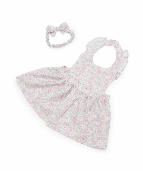 mezzo piano / メゾピアノ スタイ・ビブ | 【BOX付】リトルフラワー柄エプロン＆ヘアバンドセット | 詳細2