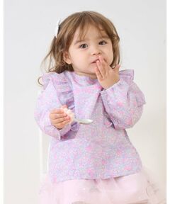 mezzo piano / メゾピアノ スタイ・ビブ | リトルフラワー柄　お食事スモッグ