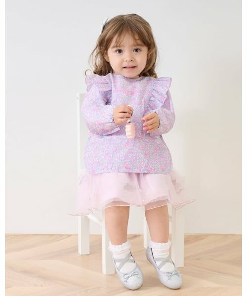 mezzo piano / メゾピアノ スタイ・ビブ | リトルフラワー柄　お食事スモッグ | 詳細10