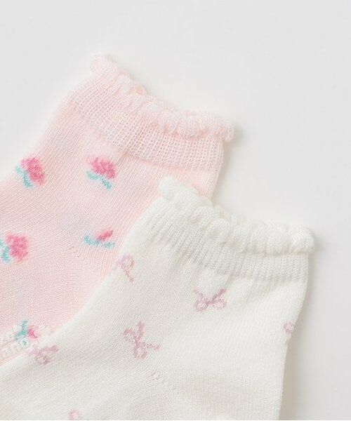 mezzo piano / メゾピアノ スタイ・ビブ | 【BOX付】リボン・バラ柄　スタイ＆ソックスセット | 詳細6