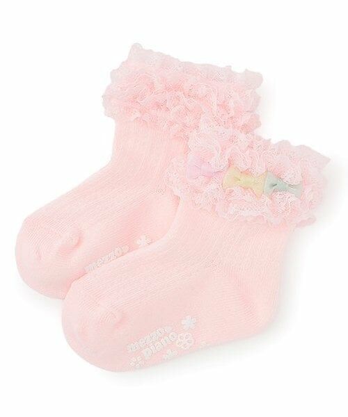 mezzo piano / メゾピアノ ベビー・キッズウエア | レースリボン　ソックス（ライト ピンク）