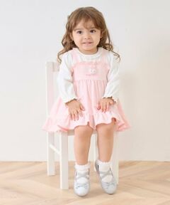 mezzo piano / メゾピアノ ベビー・キッズウエア | ウサギマスコットつき　ギンガムチュニック＆ブルマセット