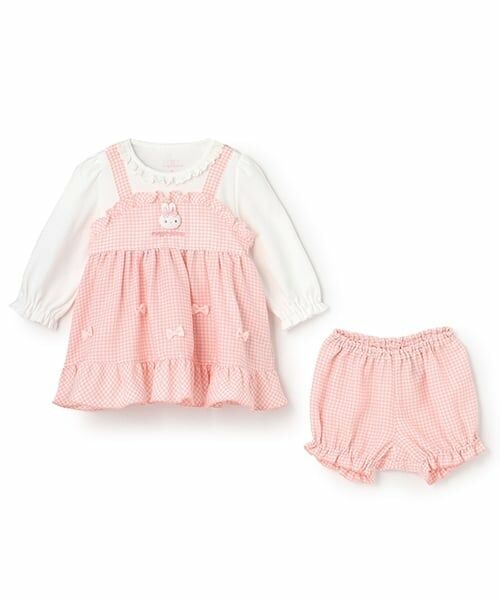 mezzo piano / メゾピアノ ベビー・キッズウエア | ウサギマスコットつき　ギンガムチュニック＆ブルマセット | 詳細12