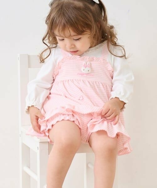 mezzo piano / メゾピアノ ベビー・キッズウエア | ウサギマスコットつき　ギンガムチュニック＆ブルマセット | 詳細13