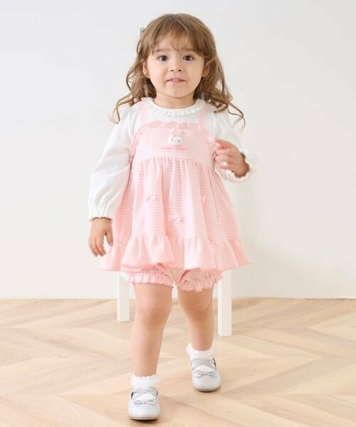 mezzo piano / メゾピアノ ベビー・キッズウエア | ウサギマスコットつき　ギンガムチュニック＆ブルマセット | 詳細15