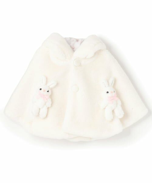 mezzo piano / メゾピアノ ベビー・キッズウエア | うさぎ　フェイクファーケープ（オフ ホワイト）