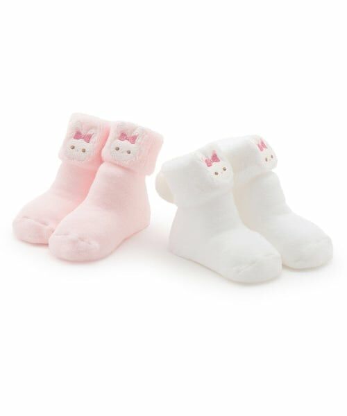 mezzo piano / メゾピアノ ベビー・キッズウエア | ウサギアップリケつき　折り返しソックス | 詳細6