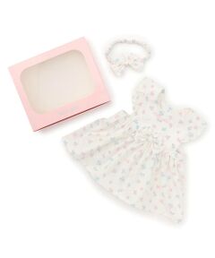 mezzo piano / メゾピアノ スタイ・ビブ | 【BOX付】フラワーリボン柄エプロン＆ヘアバンドセット