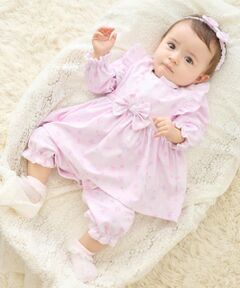 mezzo piano / メゾピアノ スタイ・ビブ | 【BOX付】フラワーリボン柄エプロン＆ヘアバンドセット