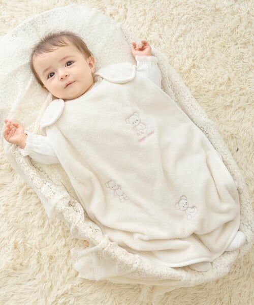 mezzo piano / メゾピアノ ベビー・キッズウエア | 動物アップリケ　スリーパー（アイボリー）