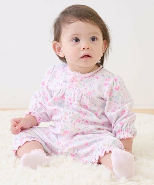 mezzo piano / メゾピアノ ロンパース | 【BOX付】フラワー柄2wayオール＆スタイセット | 詳細13