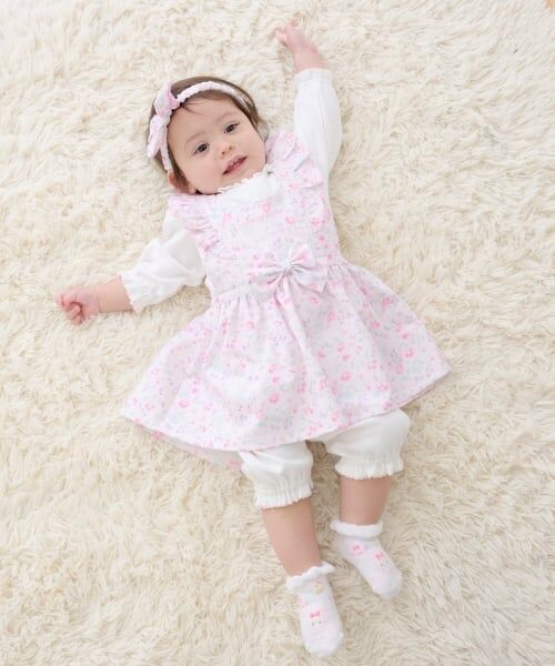 mezzo piano / メゾピアノ スタイ・ビブ | 【BOX付】フラワー柄エプロン＆ヘアバンドセット | 詳細11