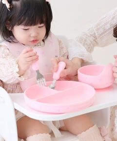 mezzo piano / メゾピアノ ベビー・キッズグッズ | バラ柄 シリコン食器セット