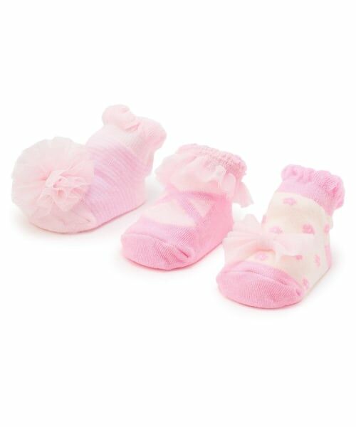 mezzo piano / メゾピアノ ベビー・キッズウエア | ソックス　3足セット（ライト ピンク）