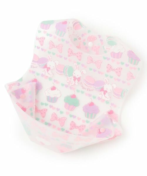 mezzo piano / メゾピアノ スタイ・ビブ | ウサギスウィーツ柄　お食事スタイ【日本製】（ピンク）