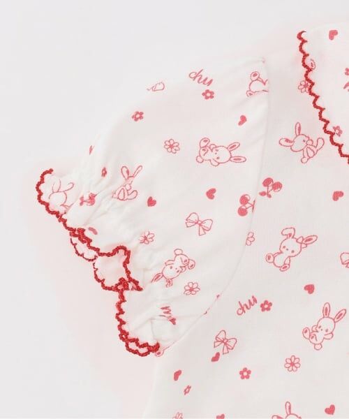 mezzo piano / メゾピアノ ベビー・キッズウエア | ウサギマスコットつきギンガムエプロン　ロンパース | 詳細7