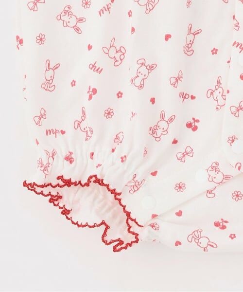 mezzo piano / メゾピアノ ベビー・キッズウエア | ウサギマスコットつきギンガムエプロン　ロンパース | 詳細8