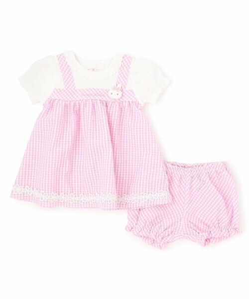 mezzo piano / メゾピアノ ベビー・キッズウエア | ウサギマスコットつきギンガムチュニック＆ブルマセット | 詳細2