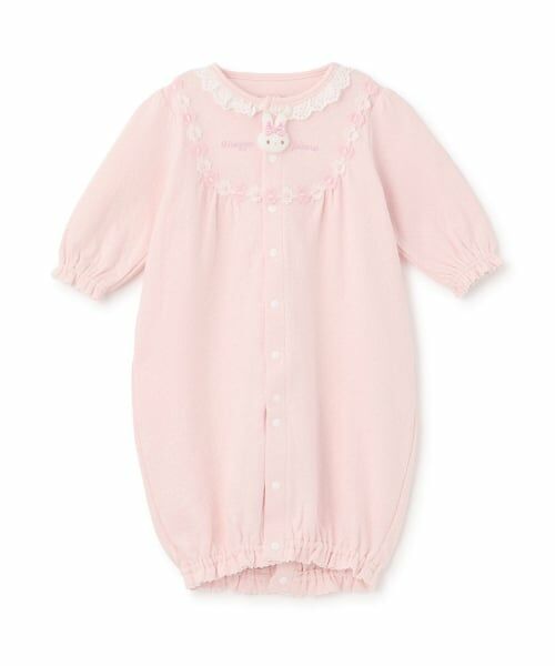 mezzo piano / メゾピアノ ロンパース | ウサギマスコットつき2wayオール（ライト ピンク）