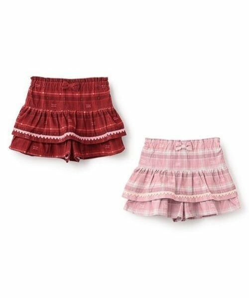 mezzo piano / メゾピアノ ショート・ハーフ・半端丈パンツ | ハートチェック　フリルキュロットスカート | 詳細8